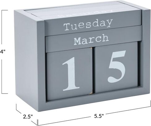 Bloomingville Paulownia Wood Perpetual Calendar, Nature in Kuwait