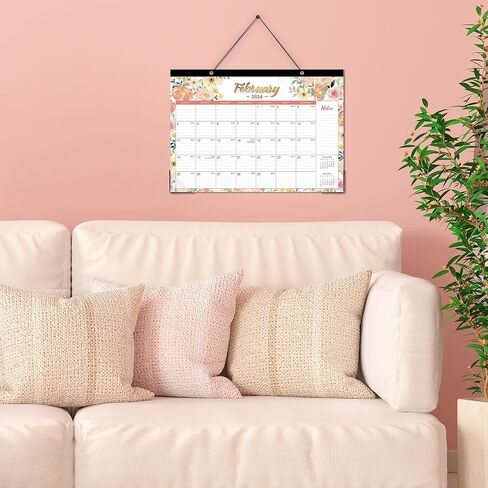 2024 Desk Calendar - Jan. 2024 - Dec. 2024, 2024 Calendar, 16.8" x 12", 12 Monthly Calendar, Desk Calendar with 2 Corner Protectors, Thick Paper, Large ruled Blocks - Floral in Saudi Arabia