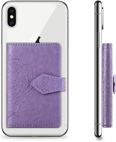 MEUPZZK Cell Phone Wallet Slim 3M Adhesive Credit Card Holder Stick on Wallet Cell Phone for iPhone/Android/Samsung Galaxy and Most Smartphones (A-Black) in Saudi Arabia