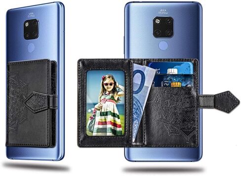 MEUPZZK Cell Phone Wallet Slim 3M Adhesive Credit Card Holder Stick on Wallet Cell Phone for iPhone/Android/Samsung Galaxy and Most Smartphones (A-Black) in Saudi Arabia