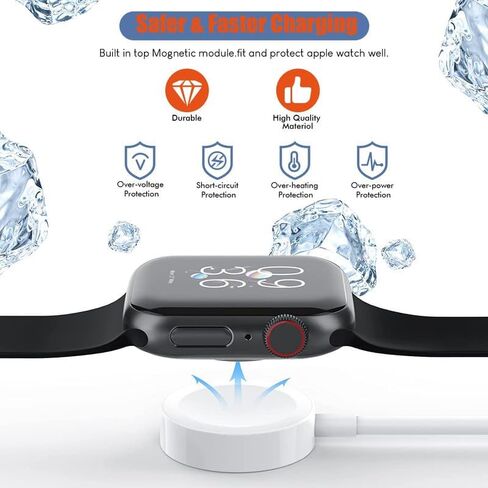 شاحن ساعة ابل بطول 10 قدم، مجموعة من 3 قطع حامل مغناطيسي لشاحن iWatch، كابل شحن سريع للغاية لساعة ابل، كابل شحن USB سريع لسلسلة ساعات Apple Ultra/SE/9/8/7/6/5/4/3/2 in Kuwait