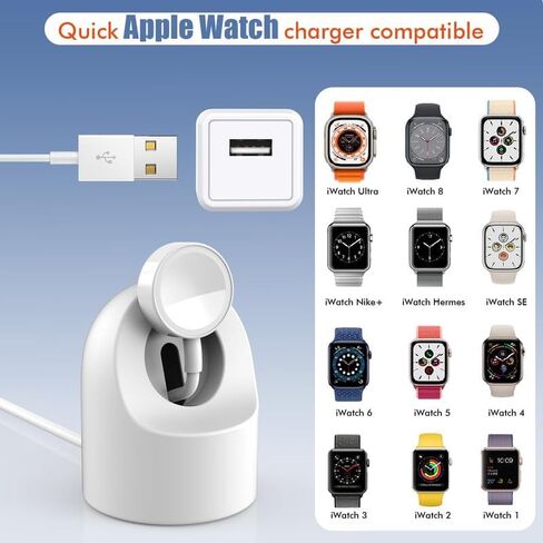 شاحن ساعة ابل بطول 10 قدم، مجموعة من 3 قطع حامل مغناطيسي لشاحن iWatch، كابل شحن سريع للغاية لساعة ابل، كابل شحن USB سريع لسلسلة ساعات Apple Ultra/SE/9/8/7/6/5/4/3/2 in Kuwait