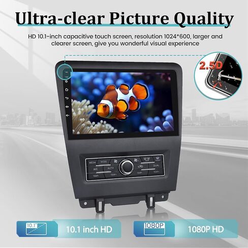 Android 13 Car Stereo for Ford Mustang 2010 2011 2012 2013 2014 - [2+64G] Wireless CarPlay and Android Auto - 10.1 inch Touchscreen Ford Headunit - WiFi/EQ/GPS/MirrorLink/SWC + AHD Backup Camera in Saudi Arabia
