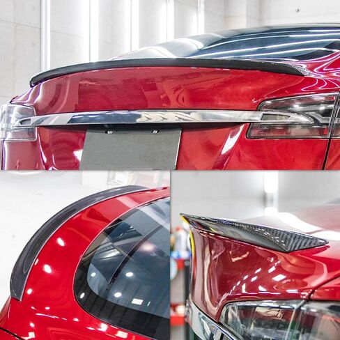 AeroBon Real Carbon Fiber Trunk Spoiler Compatible with 2012-2024 Tesla Model S Spoiler (H Style) in Saudi Arabia