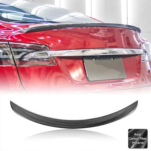 AeroBon Real Carbon Fiber Trunk Spoiler Compatible with 2012-2024 Tesla Model S Spoiler (H Style) in Saudi Arabia