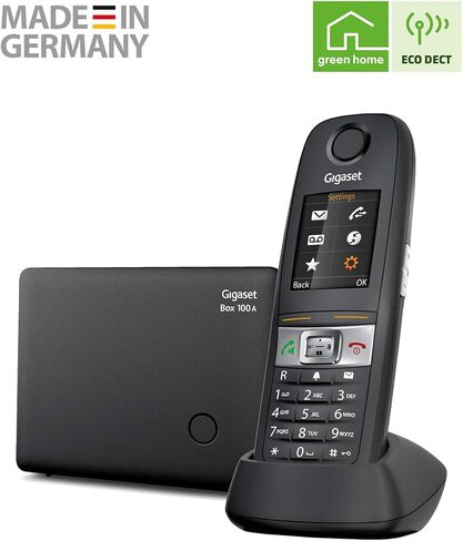 Gigaset E630A - هاتف أرضي قوي مع جهاز للرد - صنع في ألمانيا - مقاوم لرذاذ الماء والغبار والصدمات، هاتف لاسلكي لورش العمل والمطاعم (أسود، عبوة من قطعة واحدة) in Kuwait
