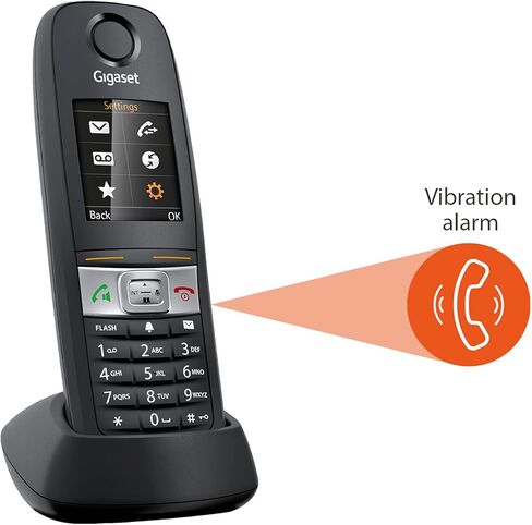 Gigaset E630A – Robust Landline Phone with Answering Machine - Made in Germany- Water Splash, Dust and Shock-Resistant, Cordless Phone for Workshops and Restaurants (Black, Pack of 1) in Saudi Arabia