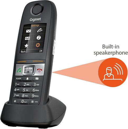 Gigaset E630A – Robust Landline Phone with Answering Machine - Made in Germany- Water Splash, Dust and Shock-Resistant, Cordless Phone for Workshops and Restaurants (Black, Pack of 1) in Saudi Arabia