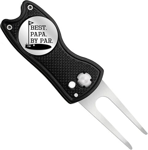 Pishavi Best Papa by Par Funny Golf Divot Tool، علامة كرة الجولف للأب، ملحقات الجولف للرجال، هدايا الجولف لزوج الأب الجد، هدايا التقاعد لمحبي الجولف زملاء العمل Boss B in Saudi Arabia