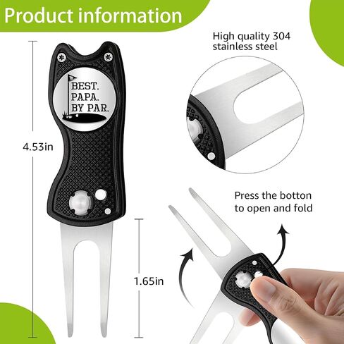 Pishavi Best Papa by Par Funny Golf Divot Tool، علامة كرة الجولف للأب، ملحقات الجولف للرجال، هدايا الجولف لزوج الأب الجد، هدايا التقاعد لمحبي الجولف زملاء العمل Boss B in Saudi Arabia
