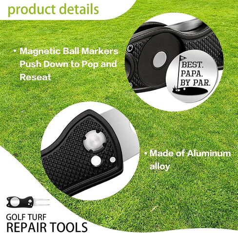 Pishavi Best Papa by Par Funny Golf Divot Tool، علامة كرة الجولف للأب، ملحقات الجولف للرجال، هدايا الجولف لزوج الأب الجد، هدايا التقاعد لمحبي الجولف زملاء العمل Boss B in Saudi Arabia