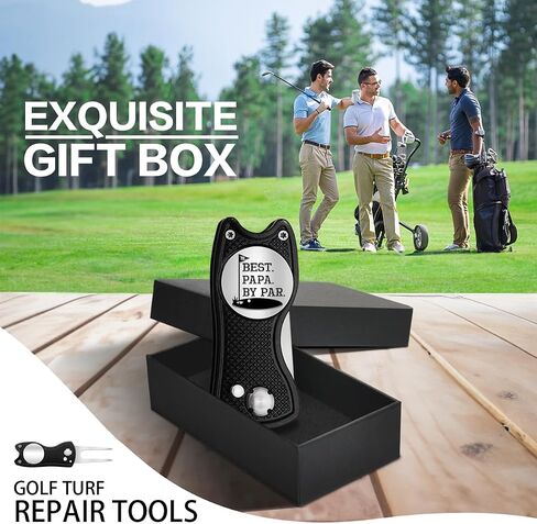 Pishavi Best Papa by Par Funny Golf Divot Tool، علامة كرة الجولف للأب، ملحقات الجولف للرجال، هدايا الجولف لزوج الأب الجد، هدايا التقاعد لمحبي الجولف زملاء العمل Boss B in Saudi Arabia