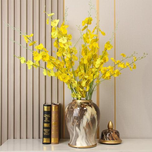 برطمان زنجبيل سيراميك بنمط رخامي مع غطاء برطمان معبد مزخرف للمنزل والمكتب وغرفة المعيشة وغرفة النوم in Kuwait