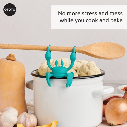 OTOTO Pack of 2 - Aqua the Crab Spoon Rest + Red the Crab Utensil Holder in Kuwait