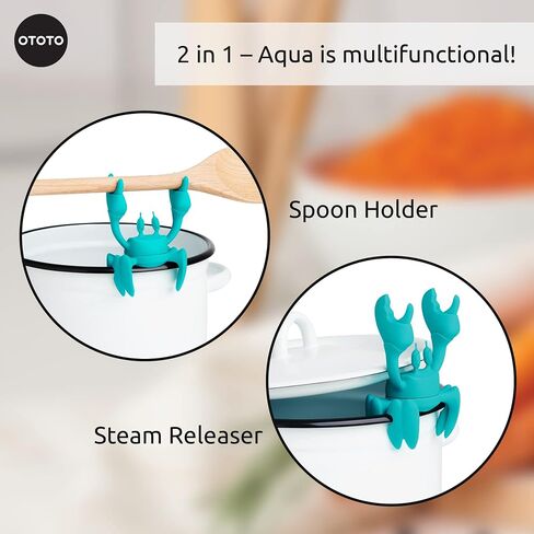 OTOTO Pack of 2 - Aqua the Crab Spoon Rest + Red the Crab Utensil Holder in Kuwait