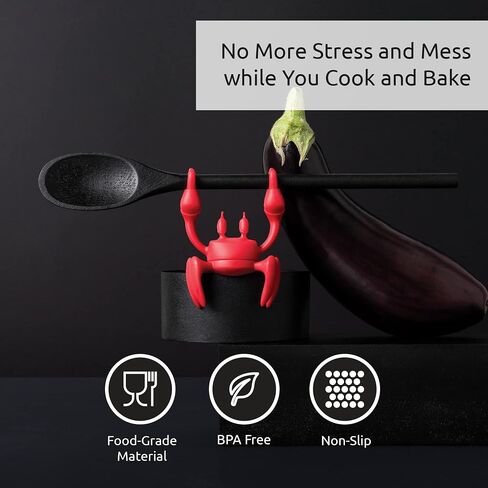 OTOTO Pack of 2 - Aqua the Crab Spoon Rest + Red the Crab Utensil Holder in Kuwait