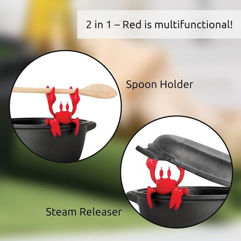 OTOTO Pack of 2 - Aqua the Crab Spoon Rest + Red the Crab Utensil Holder in Kuwait