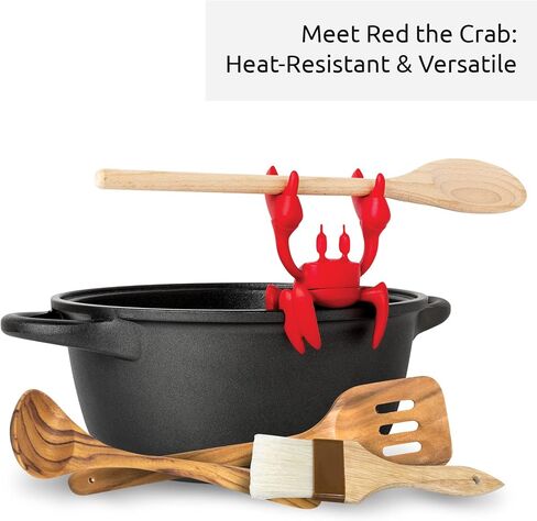 OTOTO Pack of 2 - Aqua the Crab Spoon Rest + Red the Crab Utensil Holder in Kuwait