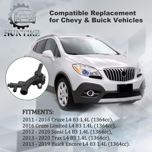 25193922 منفذ مياه مبرد المحرك لسيارة Chevy 2011-2016 Cruze 2013-2020 Trax 2012-2020 Sonic 2013-2019 Encore 1.4L - الجزء # 902-846 مبيت منظم حرارة المبرد in Kuwait