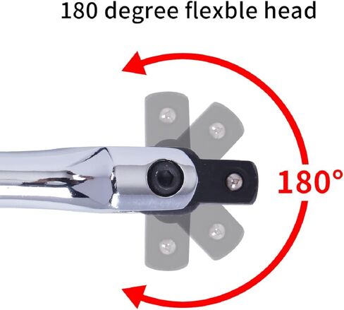 شريط كسر 18 بوصة 1/2 مع محول 1/2 إلى 3/8، شريط كسر قابل للدوران 180 درجة مع شريط تمديد 5 بوصة، مجموعة شريط كسر لكسر الصواميل والمسامير الصدئة والعنيدة والعالقة in Kuwait