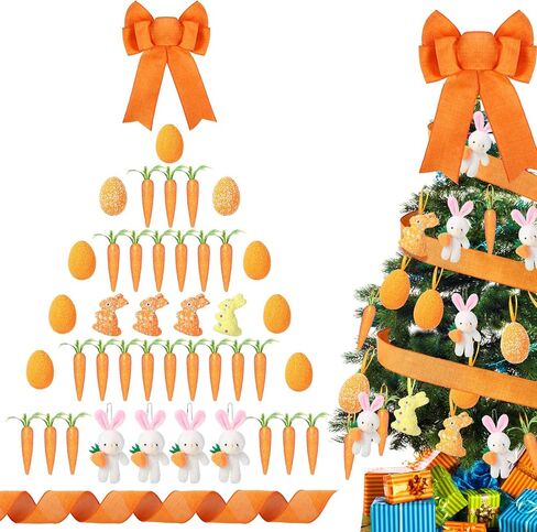 43 Pcs St. Patricks Day Tree Decorations Tree Ornaments St Patrick's Day Tree Topper Hat Bow Ribbon Tree Shamrock Coins Hanging Ornaments for Home Table Tree Party in Saudi Arabia