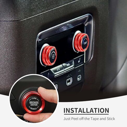 Linskip Dash Control Knob Trim Kit متوافق مع 2024 2023 2022 2021 Chevy Suburban، مناسب لسيارة شيفروليه تاهو 2021-2024، أغطية مقابض التبديل للملحقات الداخلية Suburban وTahoe (أحمر) in Kuwait