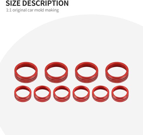 Linskip Dash Control Knob Trim Kit متوافق مع 2024 2023 2022 2021 Chevy Suburban، مناسب لسيارة شيفروليه تاهو 2021-2024، أغطية مقابض التبديل للملحقات الداخلية Suburban وTahoe (أحمر) in Kuwait