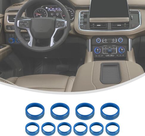 Linskip Dash Control Knob Trim Kit متوافق مع 2024 2023 2022 2021 Chevy Suburban، مناسب لسيارة شيفروليه تاهو 2021-2024، أغطية مقابض التبديل للملحقات الداخلية Suburban وTahoe (أحمر) in Kuwait