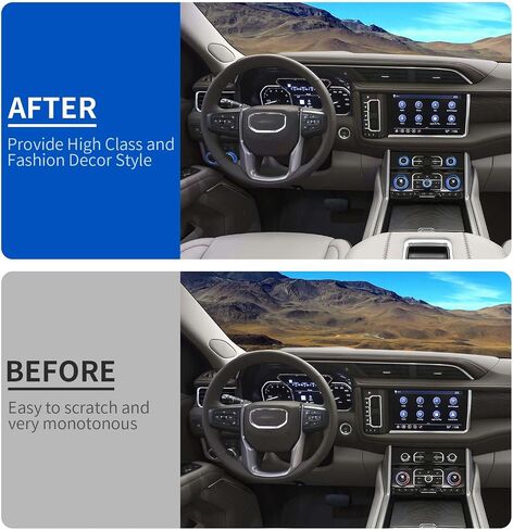 Linskip Dash Control Knob Trim Kit متوافق مع 2024 2023 2022 2021 Chevy Suburban، مناسب لسيارة شيفروليه تاهو 2021-2024، أغطية مقابض التبديل للملحقات الداخلية Suburban وTahoe (أحمر) in Kuwait