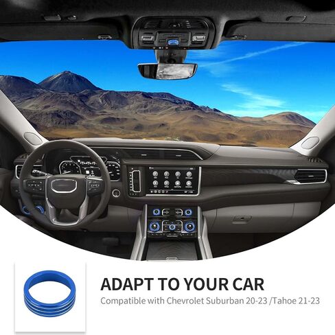 Linskip Dash Control Knob Trim Kit متوافق مع 2024 2023 2022 2021 Chevy Suburban، مناسب لسيارة شيفروليه تاهو 2021-2024، أغطية مقابض التبديل للملحقات الداخلية Suburban وTahoe (أحمر) in Kuwait