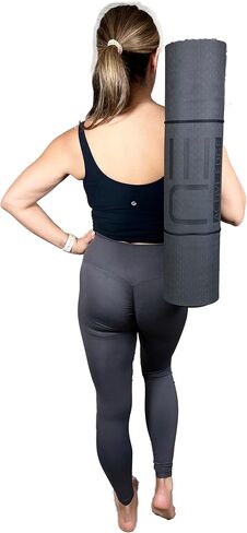 TPE Yoga Mat - Extra Thick 6mm Workout Mat for Home Gym | Black/Green Color | Non-Slip, Durable, and Comfortable | Ideal for Yoga, Pilates, Exercise | Carry Strap Included in Saudi Arabia