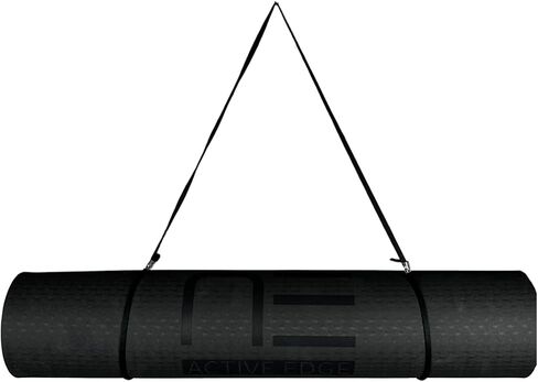 TPE Yoga Mat - Extra Thick 6mm Workout Mat for Home Gym | Black/Green Color | Non-Slip, Durable, and Comfortable | Ideal for Yoga, Pilates, Exercise | Carry Strap Included in Saudi Arabia