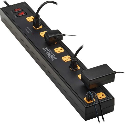 Tripp Lite Heavy Duty Surge Protector Power Strip with Work Lights, 10-Outlets for Industrial & Garage, 2 USB Ports, 10ft Power Cord, 4500 Joules, 150,000 Insurance (TLP1010USB) in Saudi Arabia