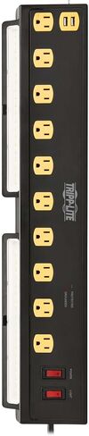 Tripp Lite Heavy Duty Surge Protector Power Strip with Work Lights, 10-Outlets for Industrial & Garage, 2 USB Ports, 10ft Power Cord, 4500 Joules, 150,000 Insurance (TLP1010USB) in Saudi Arabia