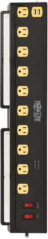 Tripp Lite Heavy Duty Surge Protector Power Strip with Work Lights, 10-Outlets for Industrial & Garage, 2 USB Ports, 10ft Power Cord, 4500 Joules, 150,000 Insurance (TLP1010USB) in Saudi Arabia