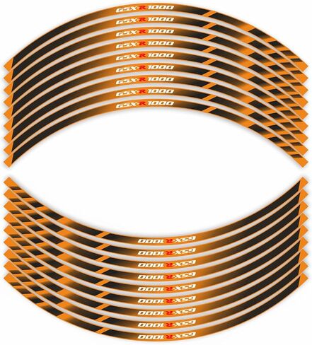 Motorcycle Reflective Rim Tapes Sticker Stripe for Suzuki GSXR1000 K1/GSXR1000 K3 /GSXR1000 K5/GSXR1000 K7/GSXR1000 K9/GSXR1000 K17 2017-2022 Rim Wheel Decal Stickers 17 inch,(Black and Dark Orange) in Saudi Arabia