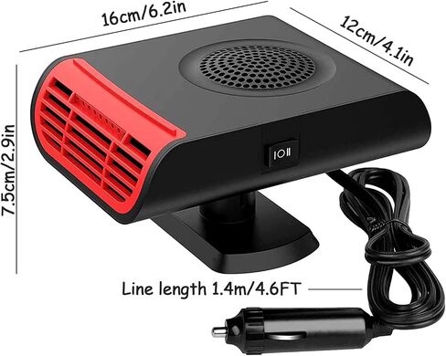 Car heater black, Portable Car Heater and Defroster, Car Heater That Plugs into Cigarette Lighter, 2 in 1 Fast Heating or Cooling Fan, Portable Heater for Car with 360-Degree in Saudi Arabia