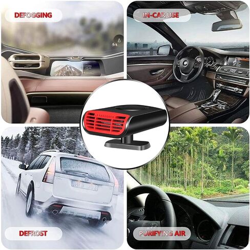 Car heater black, Portable Car Heater and Defroster, Car Heater That Plugs into Cigarette Lighter, 2 in 1 Fast Heating or Cooling Fan, Portable Heater for Car with 360-Degree in Saudi Arabia
