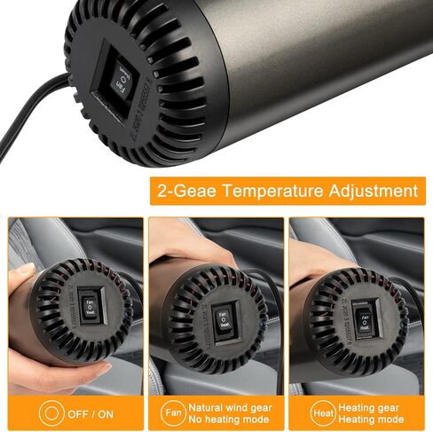 Car Heater, 12V 150W Portable Windshield Defogger and Defroster,2 in1 Fast Car Heater that Plugs into Cigarette Lighter with180 °Rotation Fit for All Car in Saudi Arabia