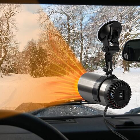 Car Heater, 12V 150W Portable Windshield Defogger and Defroster,2 in1 Fast Car Heater that Plugs into Cigarette Lighter with180 °Rotation Fit for All Car in Saudi Arabia