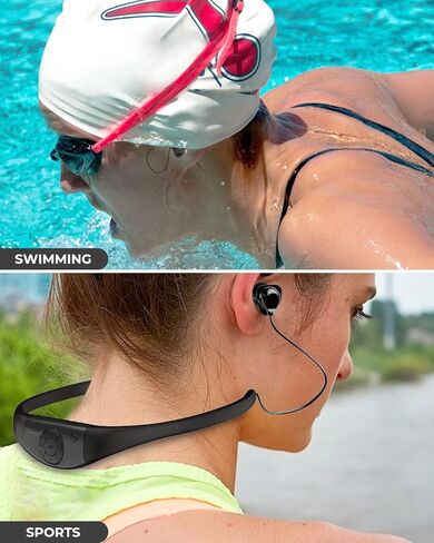 مشغل MP3 مقاوم للماء للسباحة، IPX8 8GB للسباحة تحت الماء MP3، الجري، الرياضات المائية، وقت اللعب 20 ساعة، كابل شحن مغناطيسي in Kuwait