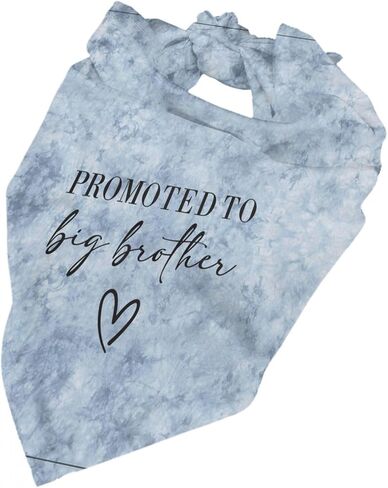 تمت ترقيته إلى Big Brother Dog Bandana Gender Reveal Dog Bandana Reversible، ملحقات دعائم الصور، هدية لمالك محبي الكلاب (Teinture cravate-Blue) in Saudi Arabia
