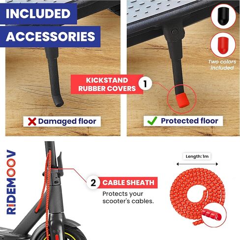 إطارات صلبة متقدمة مقاس 8.5 بوصة للدراجات البخارية الكهربائية Gotrax GXL & XR/Xiaomi M365 & PRO تصميم قرص العسل، متين، غير قابل للانزلاق - معدات حماية إضافية، غطاء مسند وأدوات التثبيت متضمنة in Kuwait