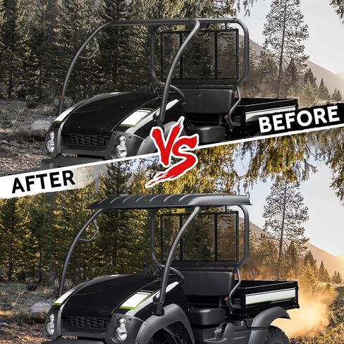 سقف بولي SAUTVS للبغل، سطح علوي بلاستيكي مدمج لملحقات Kawasaki Mule 600 610 SX 4X4 2005-2023 (استبدال KAF600-005B) in Saudi Arabia