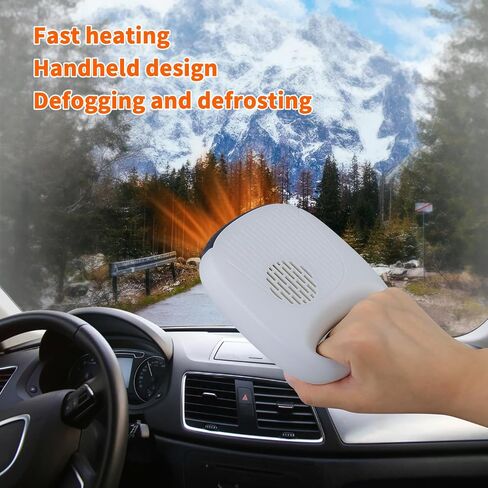 Portable Car Heater, 12V Windshield Heater with Air Purification 2 in 1 Fast Heating & Cooling Function Plug in Cigarette Lighter Car Defroster(White) in Saudi Arabia