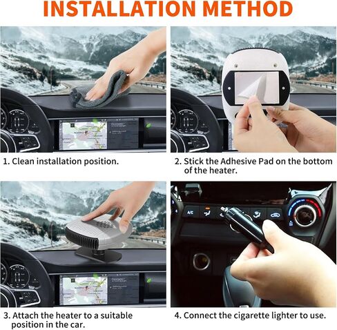 Portable Car Heater, 12V Windshield Heater with Air Purification 2 in 1 Fast Heating & Cooling Function Plug in Cigarette Lighter Car Defroster(White) in Saudi Arabia