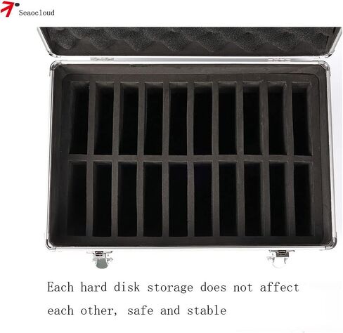 صندوق القرص الصلب مقاس 3.5 بوصة، حقيبة تخزين HDD ذات 20 فتحة حماية مع حافظة صلبة من الفوم in Kuwait