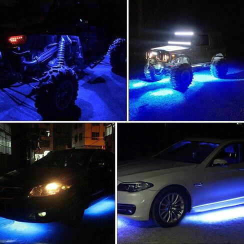 4 Pods LED Rock Light for Jeep ATV SUV Offroad Car Truck Boat Underbody Glow Trail Rig Lamp Underglow LED Neon Lights Waterproof 12V 24V Yellow Orange (Amber) in Kuwait