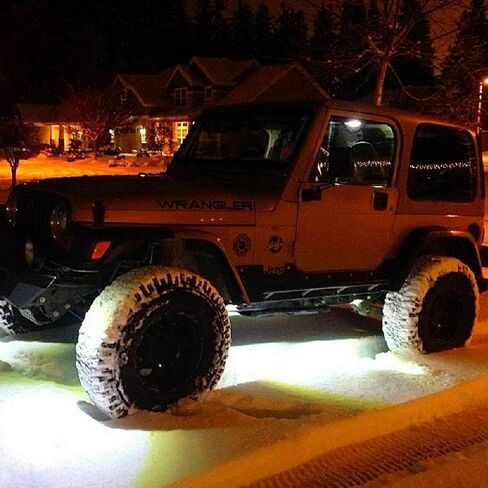 4 Pods LED Rock Light for Jeep ATV SUV Offroad Car Truck Boat Underbody Glow Trail Rig Lamp Underglow LED Neon Lights Waterproof 12V 24V Yellow Orange (Amber) in Kuwait
