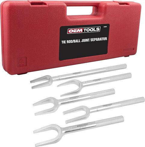 OEMTOOLS 27201 مجموعة فاصل قضيب التعادل/الكرة المشتركة، 5 قطع، استبدال قضيب التعادل، مفاصل كروية منفصلة وأذرع بيتمان، شوكة مخلل، أداة إزالة وصلة الكرة in Saudi Arabia
